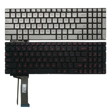 Naujas JAV Nešiojamojo kompiuterio klaviatūros ASUS N751 N751J N751JK N751JX G58 G58JM G58JW G58VW Juoda/Raudona klaviatūra su foniniu apšvietimu