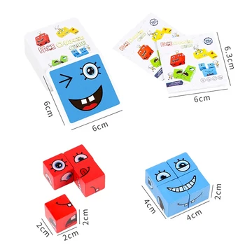 Naujas Montessori Išraiška Įspūdį Veidą Pakeisti Kubo Blokai Žaislai Ankstyvasis ugdymas Švietimo Rungtynės Žaislas Vaikams, Dovana
