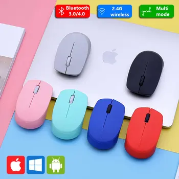 Naujas Rapoo Multi-mode Silent Wireless Mouse su 1300DPI Bluetooth 3.0/4.0 RF 2.4 GHz Kompiuteriui laptopo TV