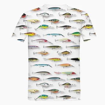 Naujas žvejybos marškinėliai stilius atsitiktinis Skaitmeninis žuvų 3D Print t-marškinėliai berniukams, mergaitėms marškinėlius Vasaros Trumpas Rankovės O-kaklo Viršūnes 2020 karšto pardavimo