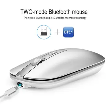 Nauji USB Wireless Pele Su Bluetooth Imtuvas 5.1 Optinė Kompiuterio Pelė 1600DPI 2.4 GHz Ergonomiškas Pelės Nešiojamas PC Pelės