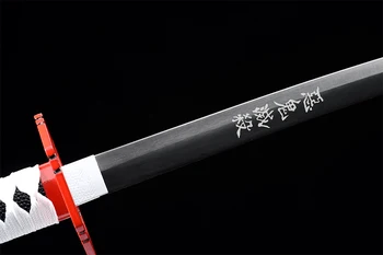 Nekilnojamojo samurajus kardas Japonų anime Katana Demon Slayer: Tomioka Giyuu s kardas rankų darbo peilis cosplay dekoratyvinis