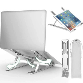 Nešiojamas Nešiojamas Stendas Sulankstomas Aliuminio Macbook Pro Paramos Reguliuojamas Nešiojamojo kompiuterio Turėtojas Bazės Tablet PC Kompiuterių Priedai