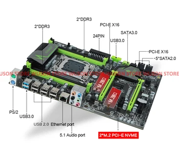 Nuolaida HUANANZHI X79 motininė plokštė su DVIGUBA M. 2 lizdo PROCESORIUS Xeon E5 1650 C2 3.2 GHz su aušintuvas RAM 32G(4*8G) GPU GTX1050TI 4G