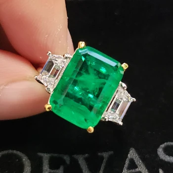 OEVAS 925 Sterlingas Sidabro Sukurta Moissanite Smaragdas Vestuvių Žiedai Moterų Aukščiausios Kokybės Dalyvavimo Šalies Bauda Papuošalai Dovana