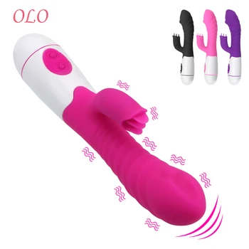 OLO Rabbit Vibratorius Spenelių Makšties Masažas 30 Dažnio G-Spot Klitorio Stimuliatorius Sekso Žaislai Moterims, Liežuvio Lyžis Vibratorius