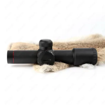 Ohhunt 4.5X20E Kompaktiškas Medžioklės Šautuvas taikymo Sritis Raudonai Apšviestas Stiklo Išgraviruotas Tinklelis Riflescope Su Flip-open Objektyvo Dangteliai ir Žiedai
