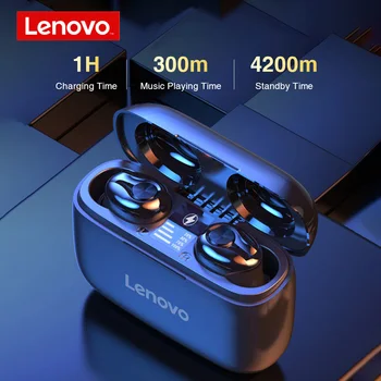 Originalus Lenovo HT18 Belaidžio TWS 5.0 Ausinės Ausinių 1000mAH Baterija, LED Ekranas, garso Valdymas HIFI Stereo ausis įkišamos Ausinės