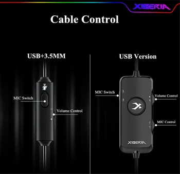 Originalus Xiberia V20 Žaidimų Ausinės PS4 Naujas xbox Vienas Su USB+3.5 MM / USB 7.1 Žaidimas, Ausines, PC Gamer Ausines Mic Led Ligh