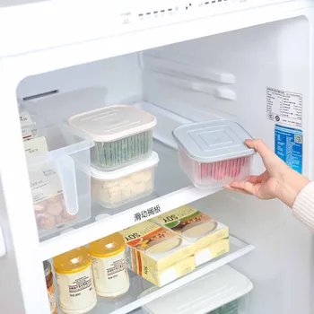 Otherhouse Šaldytuvas Maisto Produktų Laikymo Box Konteineriai, Uždaromos Dėžutės Bako Drenažo Krepšelį Šaldytuvas Organizatorius Dvigubo Sluoksnio