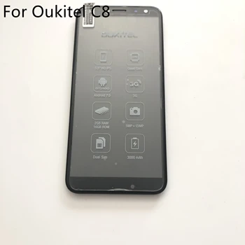 Oukitel C8 Naudoti LCD Ekranu + Touch Ekranas + Rėmas Oukitel C8 MT6580A 5.5