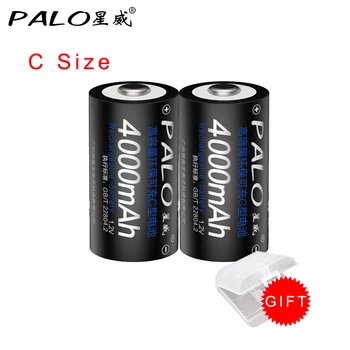 PALO 2VNT 4000mAh 1.2 V C Dydžio NI-MH Baterijos Pakeitimas C Dydžio Baterija C Baterija 1.2 v C baterija Žaislas