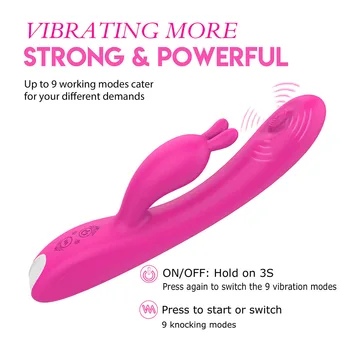 PHANXY Ponas SALDAINIAI G Spot Triušis vibratoriai moterims Pradeda Vibracija, 2 in 1 Moterų Sekso Žaislai Vibratorius Moterims Klitorio Stimuliatorius