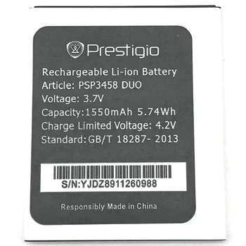 PSP3458 DUO baterija Prestigio MultiPhone PSP3458 DUO PSP 3458 Akumuliatorius Mobiliojo Telefono Baterijas
