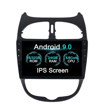 PX5 Android 9.0 4+32GB Automobilių Jokių DVD Grotuvas radijas auto UŽ Peugeot 206 2000-2016 Ibiza GPS Navigacija su Dubliavimu wifi link