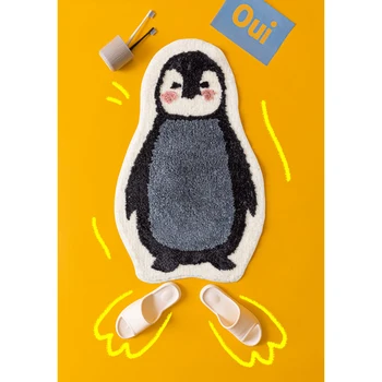 Pingvinas Vonios Kilimėlio Animacinių Filmų Gyvūnų Kilimų Tapis Tualeto Plotas Grindų Kilimėlis Durų Minkštas Anti-Slydimo Kilimėliai Namuose, Vaikų Kambarys Darželio Dekoras