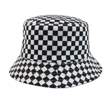 Pledas Juoda Balta Panama Kibirą Skrybėlės Grįžtamasis Medvilnės Suaugusi Moteris Vyrai Žvejybos Kepurės Vyrams, Moterims, Hip-Hop Bobas Unisex Kepurės 2020 M.