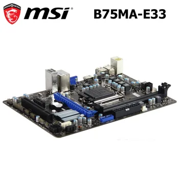 Plokštė LGA 1155 MSI B75MA-E33 DDR3 Intel B75 PCI-E3.0 Darbalaukio MSI B75 Mainboard 1155 Naudojami Core i7 i5, i3 B75 LGA1155 USB3.0