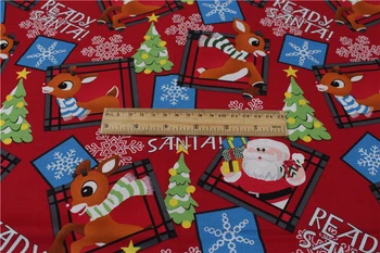 Prekės ženklo Dizainas Raudona Kalėdų Eglutė Elnias Snaigės Spausdinti Medvilnės Audinio siuvimo patalynės audinio apdaila