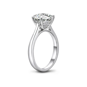 QYI Ponios Classic 6 Šakės SONA Diamond 2 ct/3 ct/4 ct Solitaire Vestuvinis Žiedas 925 Sterlingas Sidabro Vestuvių Žiedas