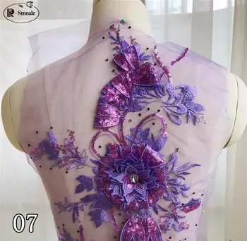 Rankų darbo Karoliukai 3D Vestuvių Suknelė Aplikacijos 