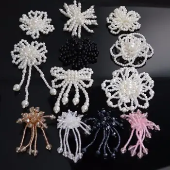 Rankų darbo string pearl gėlių pleistras medžiaga lipdukai, auskarai, papuošalai, aksesuarai kristalų kutas aplikacijos ornamentu lipdukai accessori