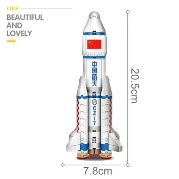 SEMBO 382Pcs Mini Ilgas Kovo-7 nešančiųjų Pastato Blokus Kosmoso Kultūros ir Kūrybos Erdvėlaivis Raketų Plytų Vaikas