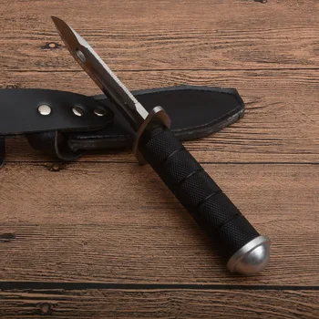 SR Lauko išgyvenimo tiesus peilis 440 plieno 58HRC fiksuotas peilis ABS inžinerijos lauko medžioklės peilis taktinis peilis (pusė danties)