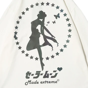 Sailor Harajuku Japonų Stiliaus Marškinėlius ilgomis Rankovėmis mo Animacinių filmų Kawaii Drabužiai Moterims T shirts Tinginys Streetwear Pavasario Mados 2020 m.