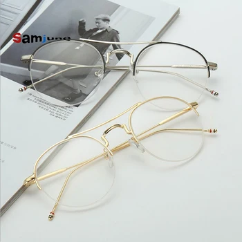 Samjnue 2019 m. Derliaus Apvalių Akinių rėmeliai retro Moterų Prekės Dizaineris gafas Akinių Paprasto Akiniai Gafas akiniai akiniai