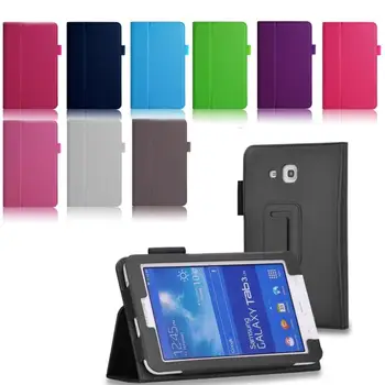 Samsung Galaxy Tab3 Lite 7.0 T110 T111 T113 T116 7 colių Tablet PU Odos Lankstymo Folio Atveju Stovėti Padengti SM-T113NU Atvejais