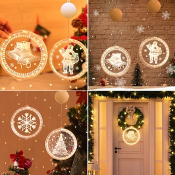 Santa Claus Snaigės LED žibintai Linksmų Kalėdų Dekoracija Namuose 2020 Kalėdų Papuošalai Navidad Naujųjų Metų 2021 Cristmass