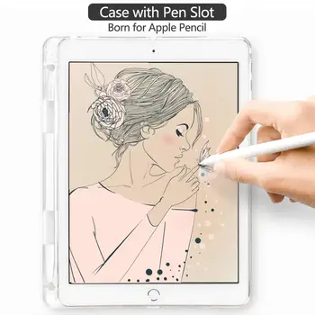 Saulėlydžio iPad Pro 11 2020 Atvejais Už Tablet Su Rašikliu Lizdą, Aišku, Minkštas Viršelis Funda 