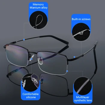 Seemfly Clear Vision Akinius Smart Zoom Progressive Multi-dėmesio Akiniai Ultralight Akiniai Nešiojami Presbyopic Didinimo