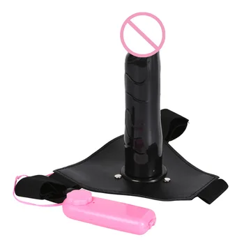 Sekso Žaislų Pora Moterims Dėvėti Vibracija, Tikroviškas Dildo Strap-on Vibratorius Tuščiaviduris Varpos Rankovė Lytis Produktų Lesbietės