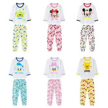 Skatinimo Mickey Vaikai Pižama Rinkinys Vaikams, Cartoon Sleepwear Berniukus Namo Pižama Mergaitėms Medvilnės Saldus Gyvūnų Pižamos 2-7T naktiniai drabužiai