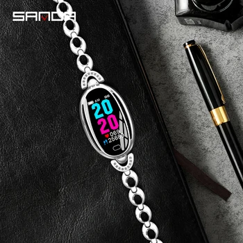 Smart Watch Moterų SANDA E68 Spalvinga Ovalo Moterų laikrodžiai 
