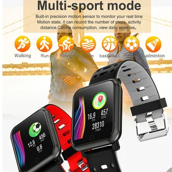 Smart Watch Širdies ritmo Monitorius IP67 atsparus Vandeniui Oras ekranas Kraujo Spaudimas Pedometer Spalvingas Ekranas Sportas Žiūrėti