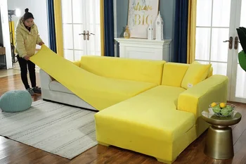 Storo aksomo Elastinga sofa padengti kambarį, L Formos, Sofos Slipcover Atveju Karieta Longue Kampe Sofa Cover +Užvalkalas