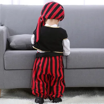 Su Bžūp Vest Red Knight Piratų Helovinas Kostiumas Jumpsuit Juostele Kombinezonas kūdikiui berniukas Halloween party dress vaikų vaikas drabužius, 3-15M