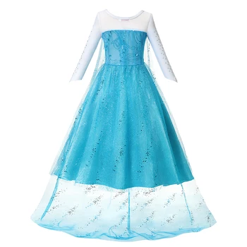 Sušaldyti Elsa Princesė Suknelė Mergaitėms Gimtadienio Cosplay Akių Kristalų Suknelės Helovinas Kalėdų Dress Up Kostiumas