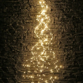 Thrisdar 280/600 Kalėdų Eglutė Vynuogių Filialas Šviesos Vario Viela, LED String Pasakų Šviesos Sodas Atostogų Krioklys šviesos Girlianda