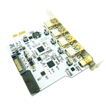 USB 3.1 C Tipo PCIe Plėtros Plokštę PCI-e, kad 1 Tipo C + 4 Tipas 3.0 USB Adapteris PCI Express Stove Kortelė su USB 19pin Jungtis