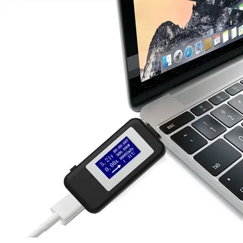 USB Tipo C USB Testeris, Skaitmeninis LCD Įtampa Srovės Matuoklis Voltmeter Amp Volt Ammeter Detektorius Maitinimo Banko Įkroviklio Indikatorius 22%nuolaida