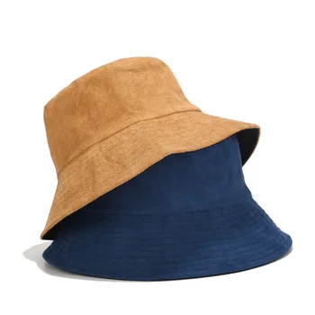 Unisex Harajuku suede Kibiro Kepurę Žvejybos Lauko Hip-Hop Bžūp vyriški Vasarą Žvejys, Skrybėlės Moterims dvipusis kepurės