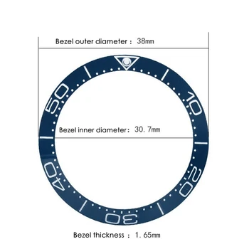 Universalus 38mm Žiūrėti Veido Keramikos Bezel Įterpti Žiūrėti Padengti Laikrodžiai Pakeisti Priedus Juoda/Mėlyna Spalva