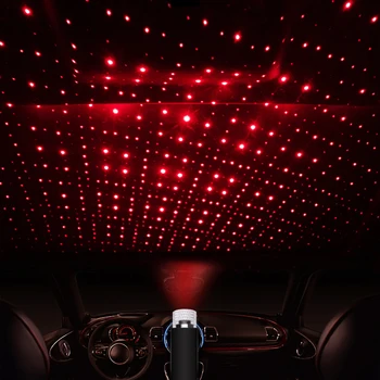 Universalus Mini Led Automobilio Stogo Star Naktį Žibintai Projektoriaus Šviesos Interjero Abient Atmosfera Šviesos Galaxy Lempos Apdaila