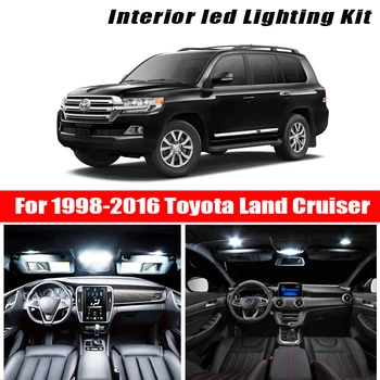 Už 1998-2016 Toyota Land Cruiser Baltos spalvos automobilių reikmenys Canbus Klaidų, LED Interjero Šviesos Skaitymo Šviesos Rinkinys Žemėlapis Dome Licencijos