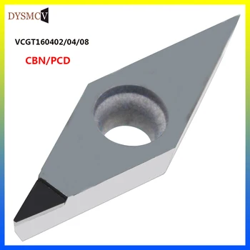 VCGT160404 įdėklai CBN politikos suderinamumo vystymosi labui diamond įterpti VCGT 160408 02 blade cnc staklės, tekinimo cutter aliuminio, vario įrankis