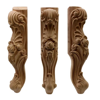 VZLX Naujai Woodcarving Kabineto Unpainted Raižyti Mediniai Stalo Koja Miniatiūros Namų Dekoro Baldai, Lovos Kojos Aksesuaras Mediena 
